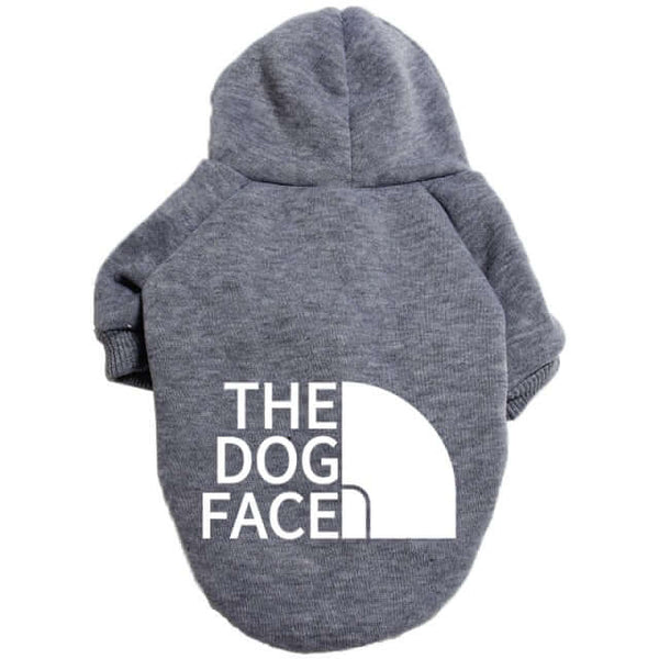 The Dog Face Half Dome Pullover Hoodie (Grey/White) 